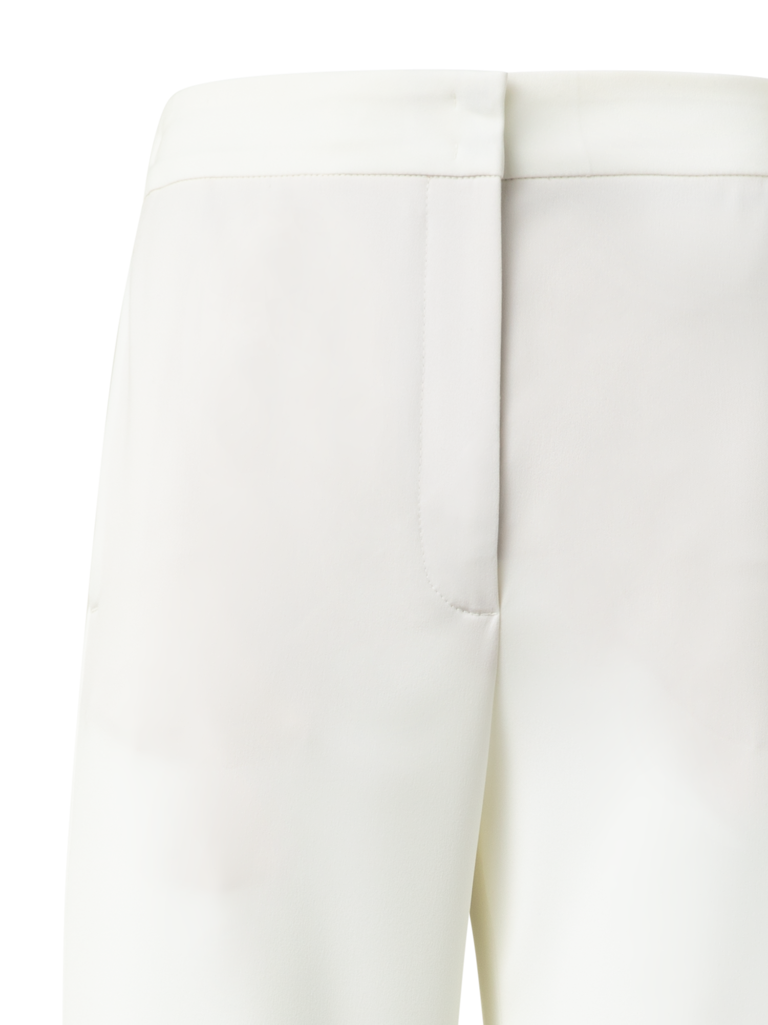 Designer Gerade Laser-Cut-Hose mit elastischem Bund - Ecru - Weiss