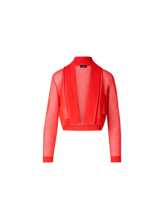 Designer Bolero aus halbtransparenter Baumwollmischung - Rot