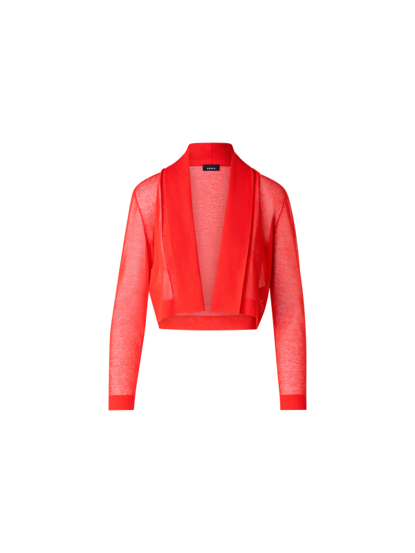 Designer Bolero aus halbtransparenter Baumwollmischung - Rot