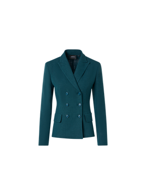 Designer Hannah Taillierte Zweireiher-Jacke aus Leinen-Wolle - Grün