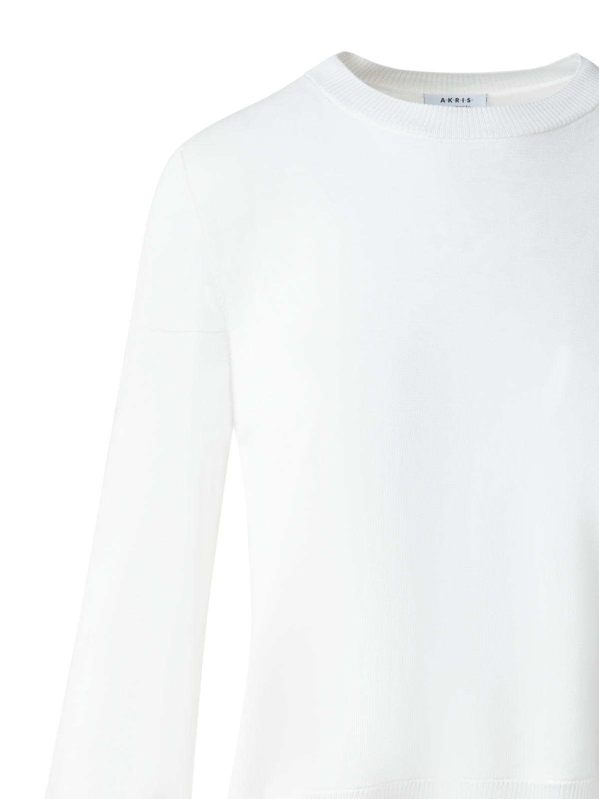 Designer Pullover mit transparentem Ausschnitt & Ärmeln - Ecru - Weiss