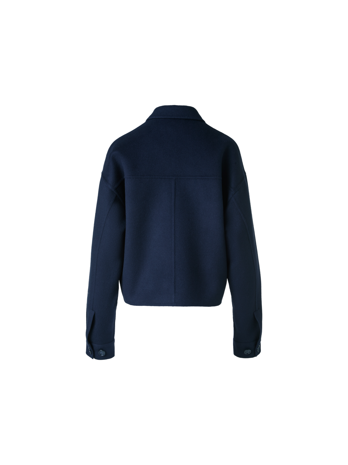 Designer Kurze Boxy Kaschmir Doubleface Hemdjacke - Dunkelblau - Blau