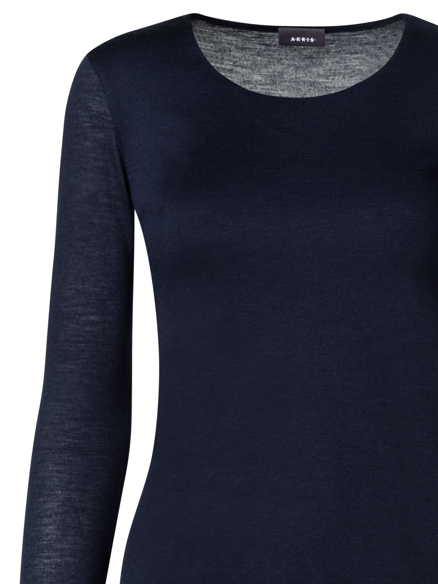 Designer Shirt aus Kaschmir-Seiden-Jersey - Dunkelblau - Blau