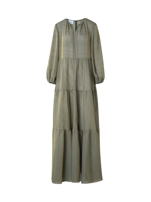 Designer Boho-Midikleid - Grün