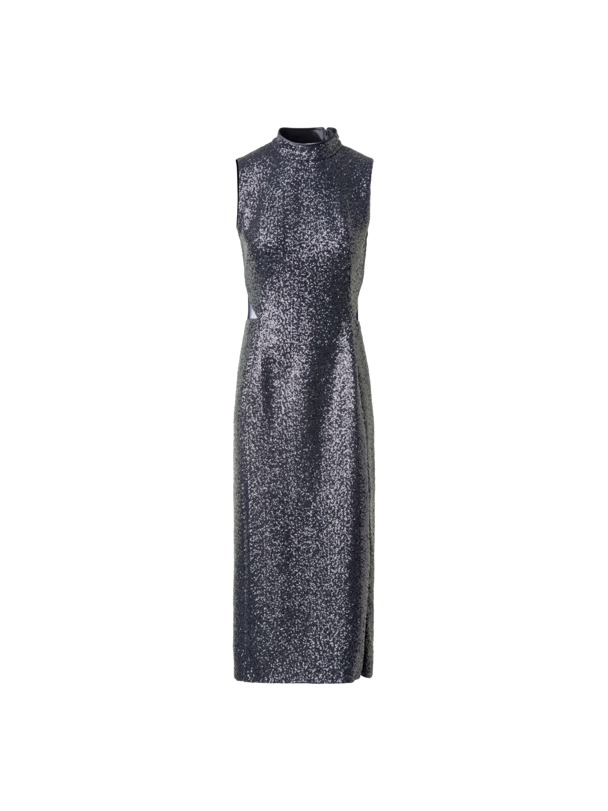 Designer Pailletten-Abendkleid mit Rückenausschnitt - Grau