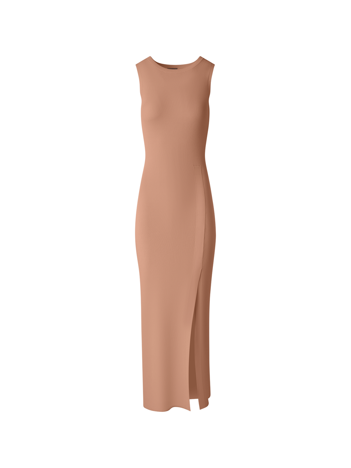 Designer Tailliertes Strickkleid mit Seitenschlitz - Beige