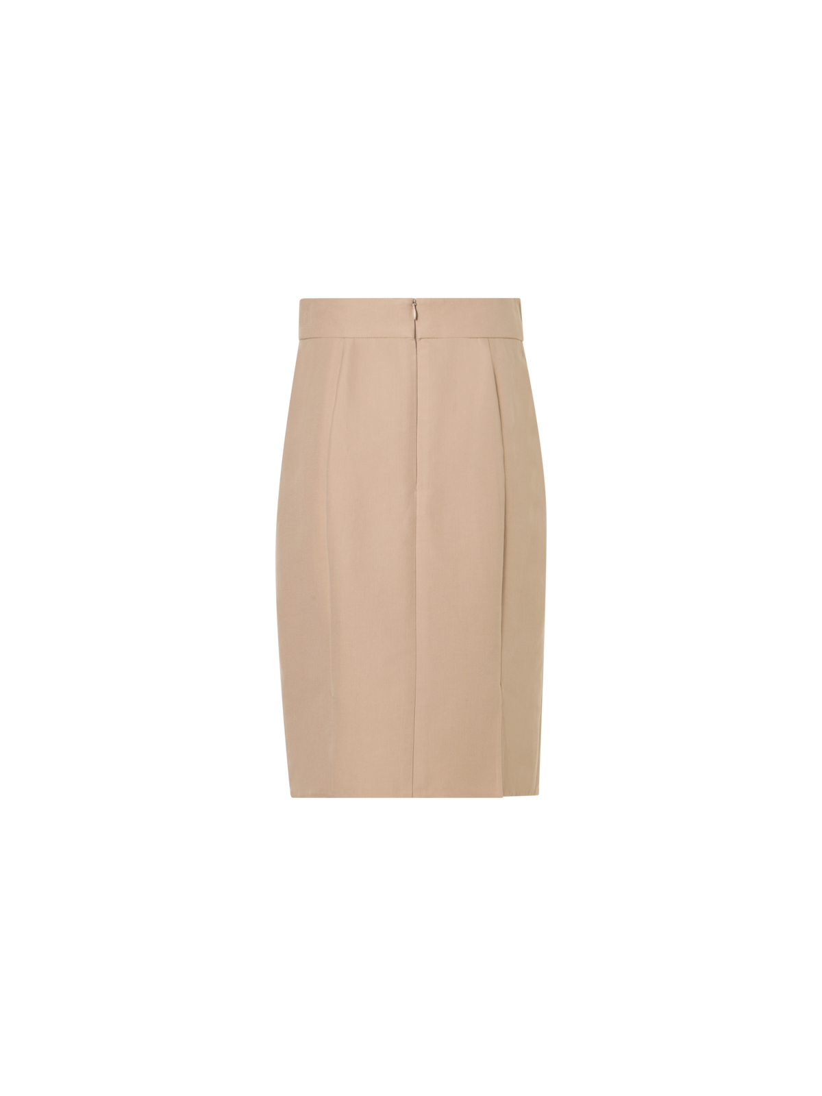 Designer Bleistiftrock aus Baumwoll-Seide-Doubleface - Beige