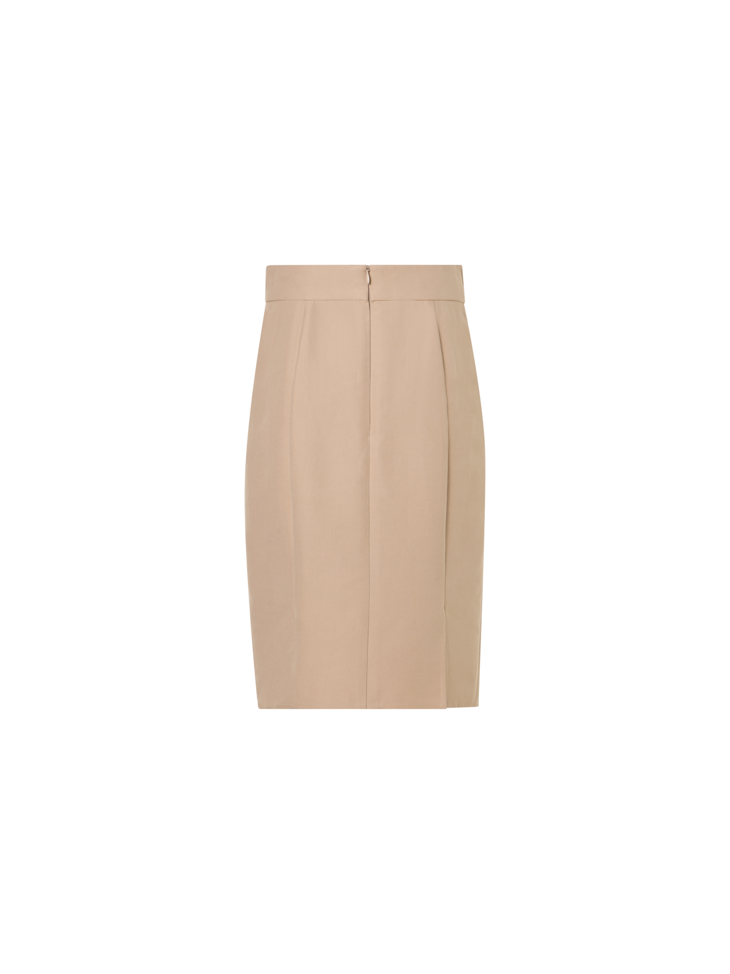 Designer Bleistiftrock aus Baumwoll-Seide-Doubleface - Beige