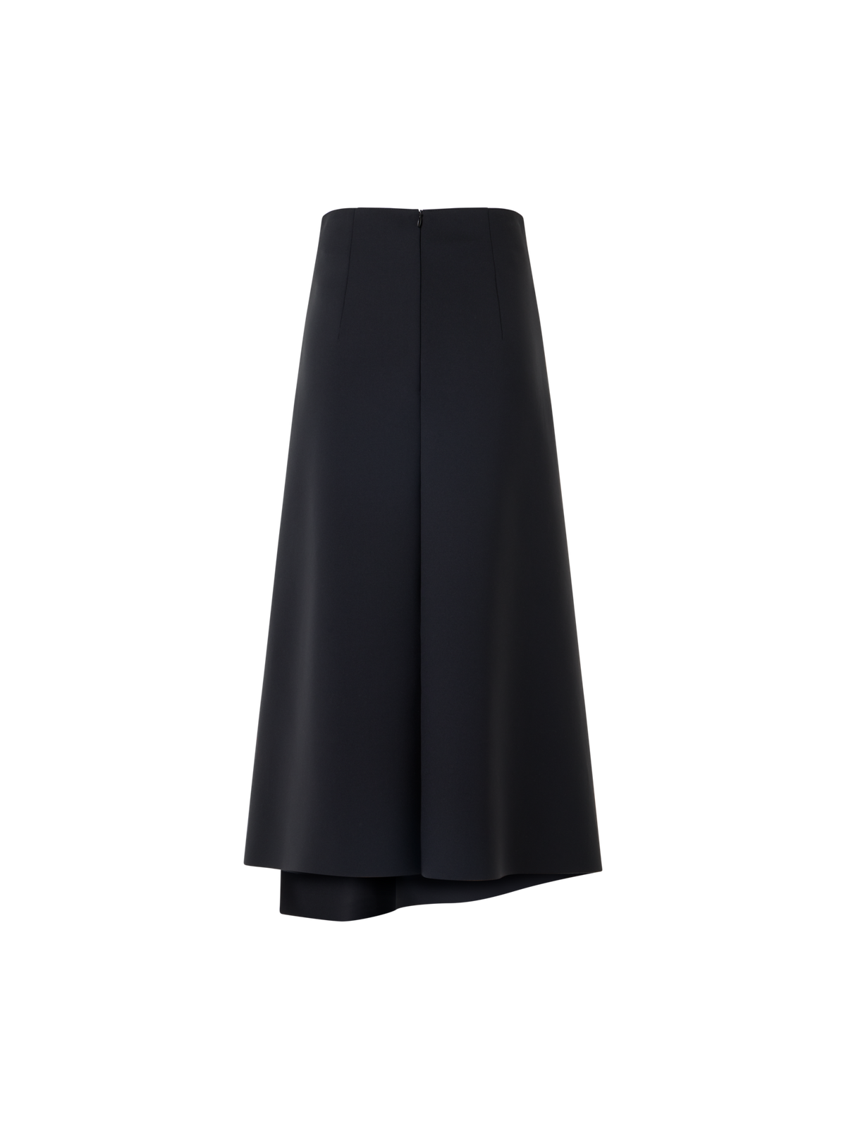 Designer Midirock aus Neopren mit Drapierung vorne - Schwarz