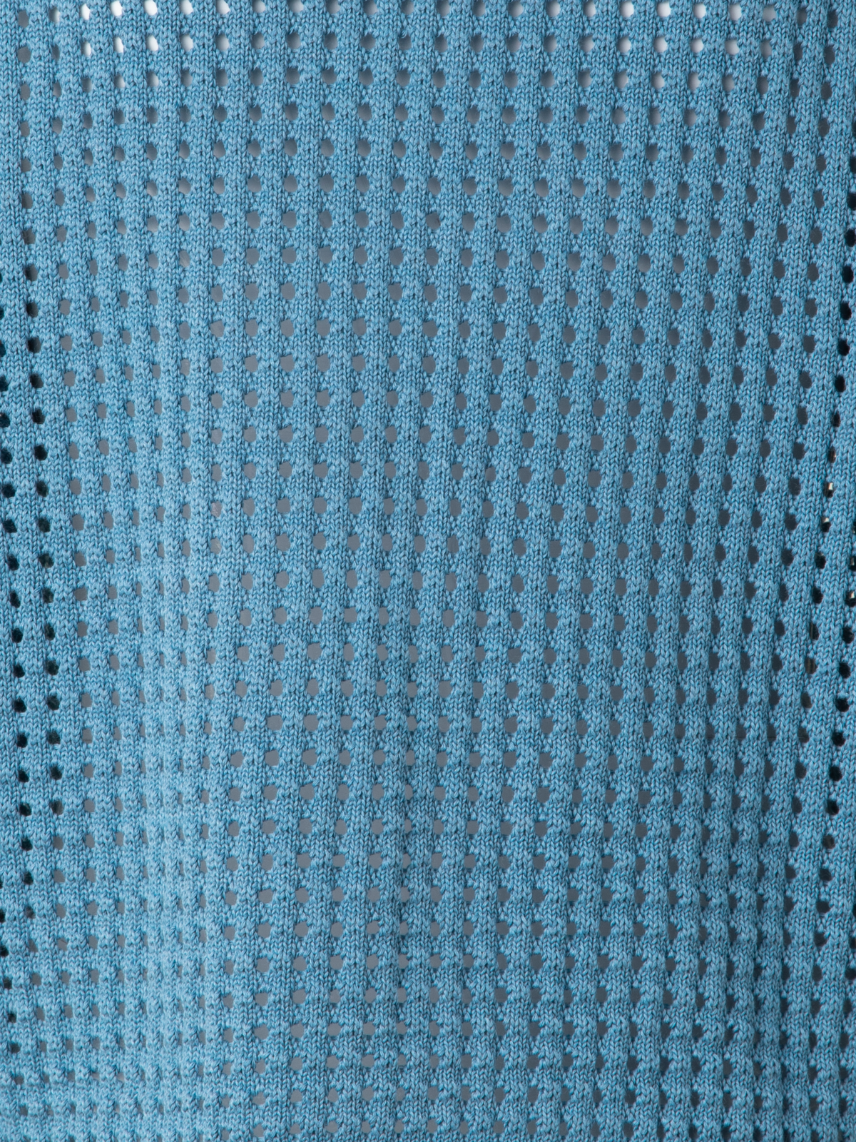 Designer Strickpullover aus grobem Baumwollmesh - Blau