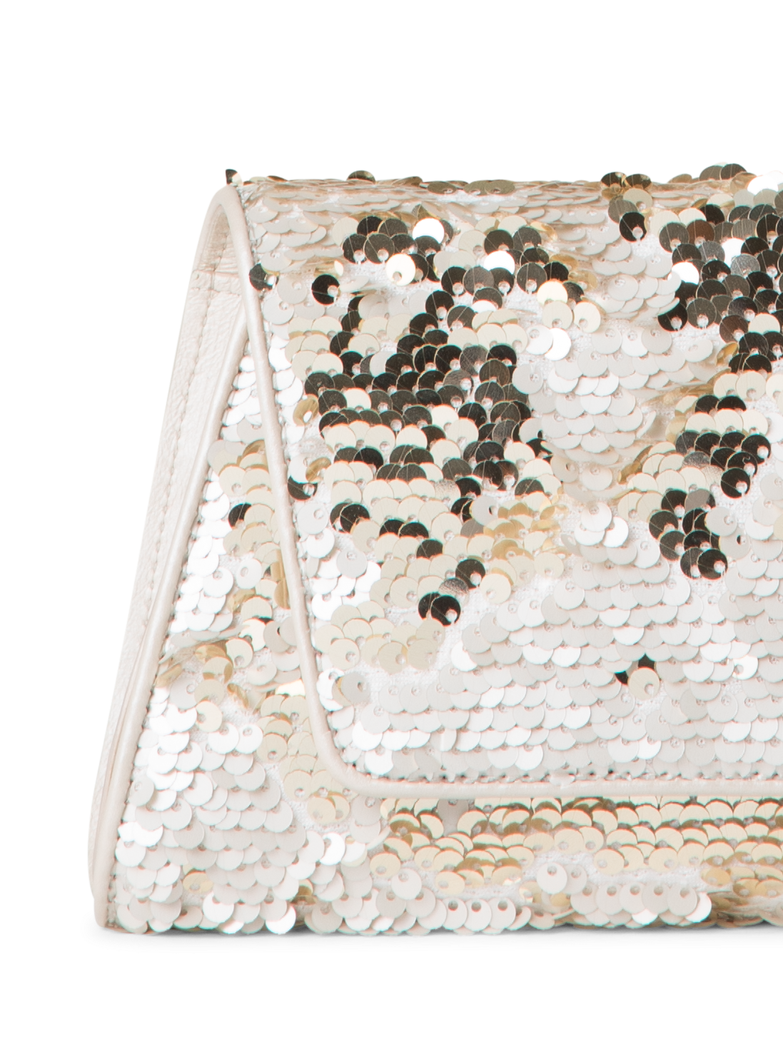 Designer Anouk Mini Trapezoid Clutch - Gold - Ecru - Weiss