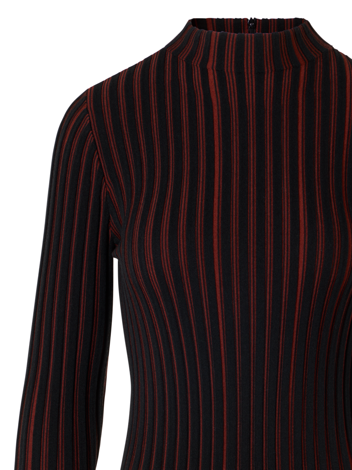 Designer Ribbed Merino Knit Dress - Schwarz - Bunt