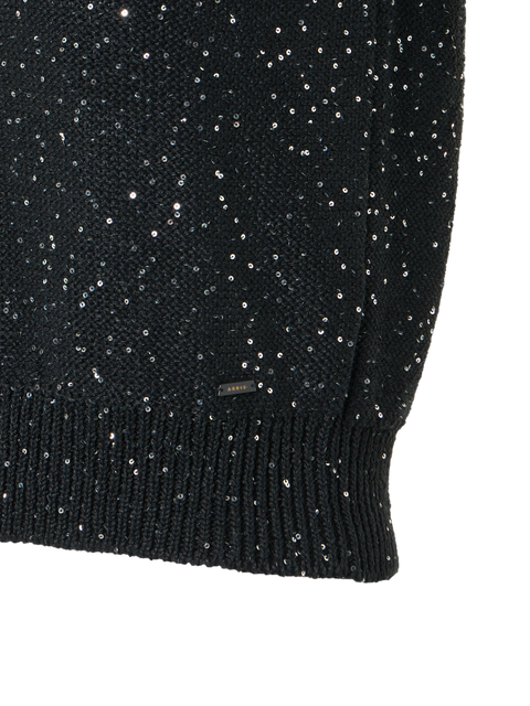 Leinen-Baumwoll-Stricktop mit Pailletten