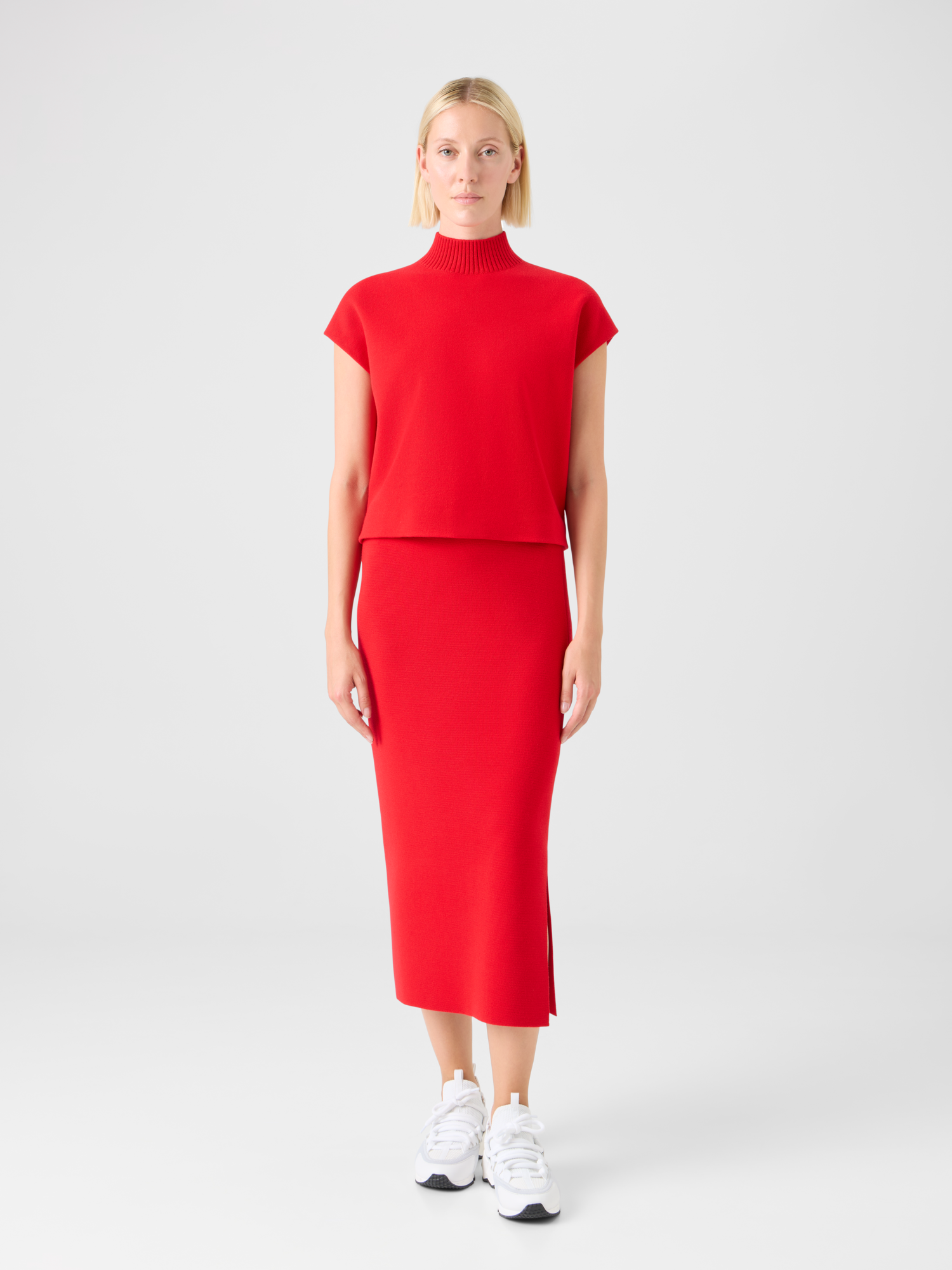 Designer Leuchtend roter Milano-Strick Pullover - Rot 