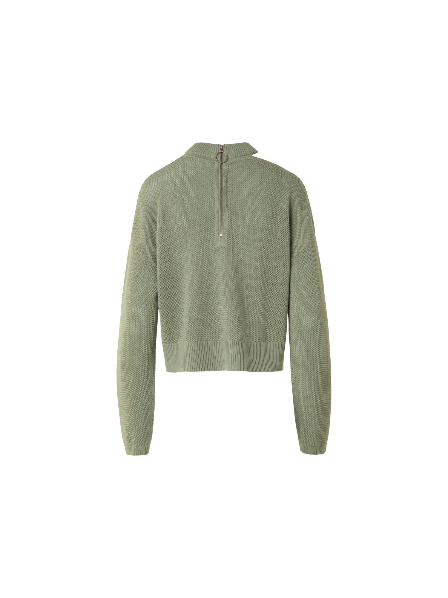 Designer Merino Pullover mit Schulterausschnitt - Grün