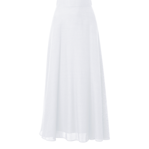 Viscose Cotton Open Weave Midi Skirt