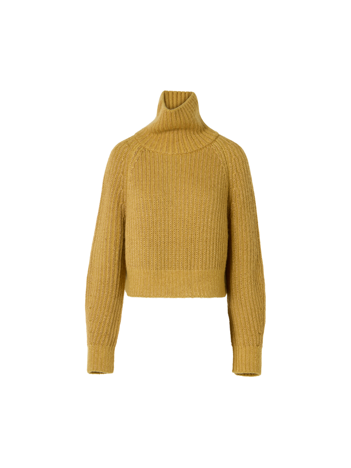 Designer Grobstrick-Rollkragen aus Kaschmir-Seiden-Lamé - Gold