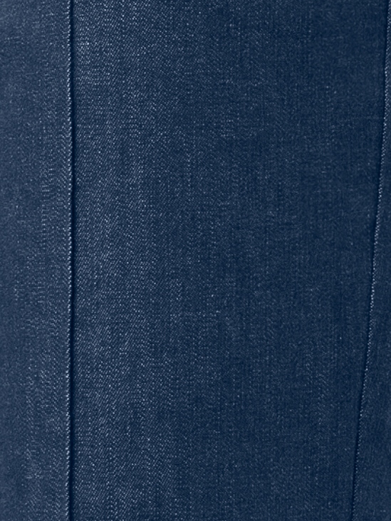 Designer Schlaghose aus Denim Stretch-Baumwolle - Dunkelblau - Blau
