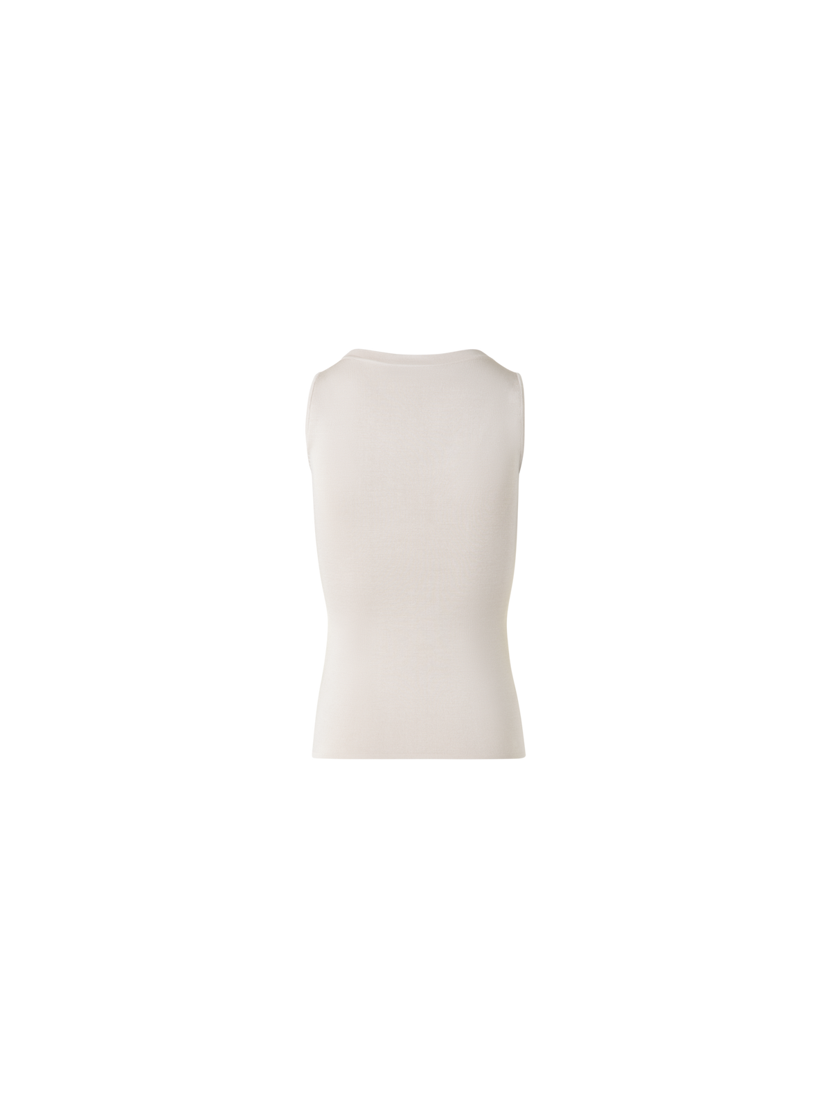 Designer Tanktop aus Seidenstrick - Grau - Ecru