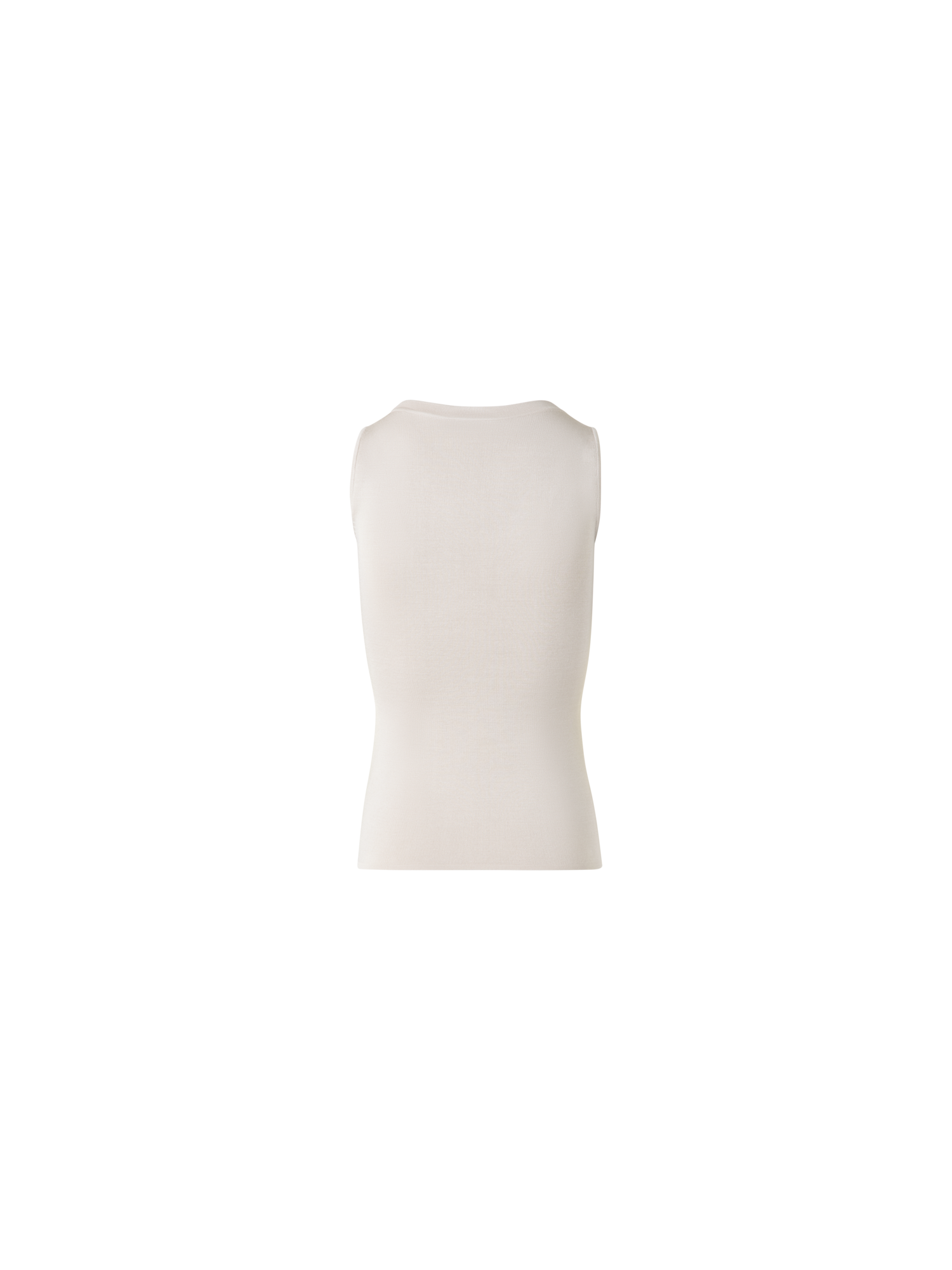 Designer Tanktop aus Seidenstrick - Grau - Ecru