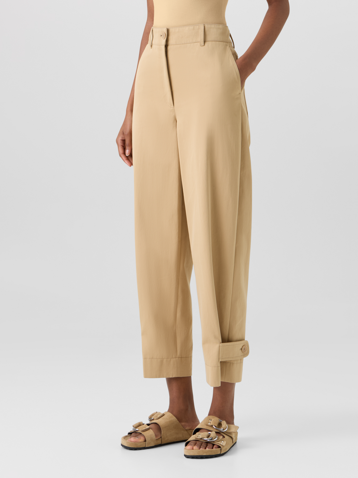 Designer Fraser Hose aus Baumwollgabardine - Beige #editorial