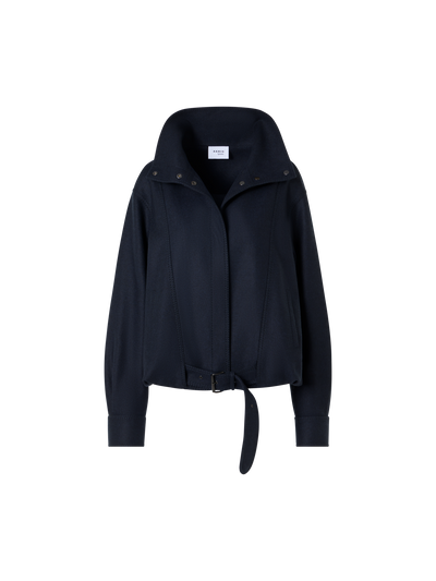 Designer Blouson aus schwerem Wollflanell - Blau - Dunkelblau