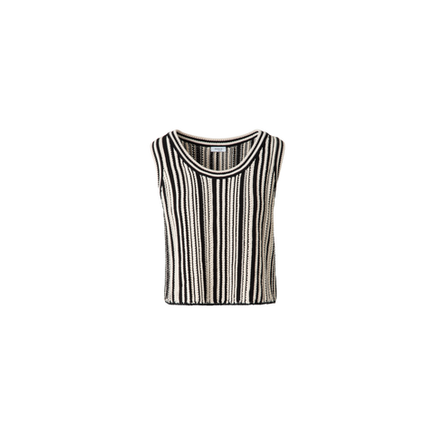 Cropped Chunky Knit Top in Cotton