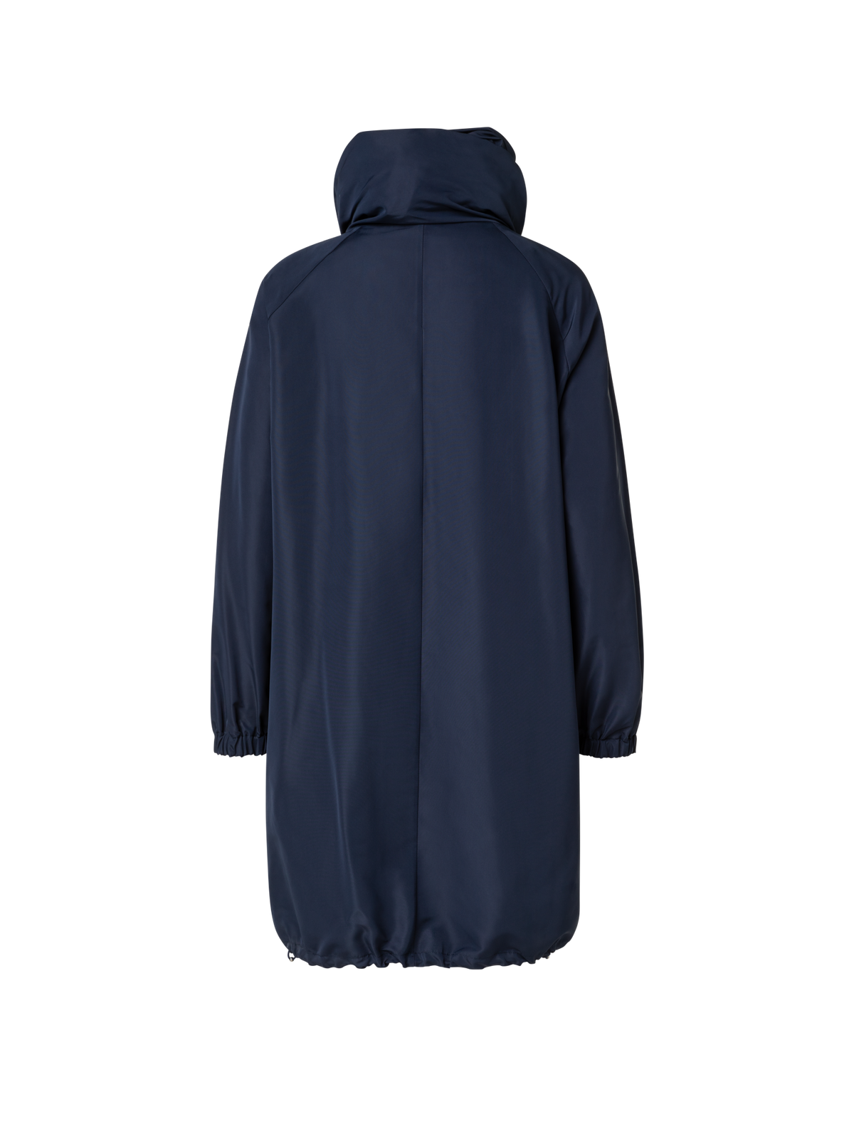 Designer Parka aus wasserabweisendem Seidentaft - Dunkelblau - Blau