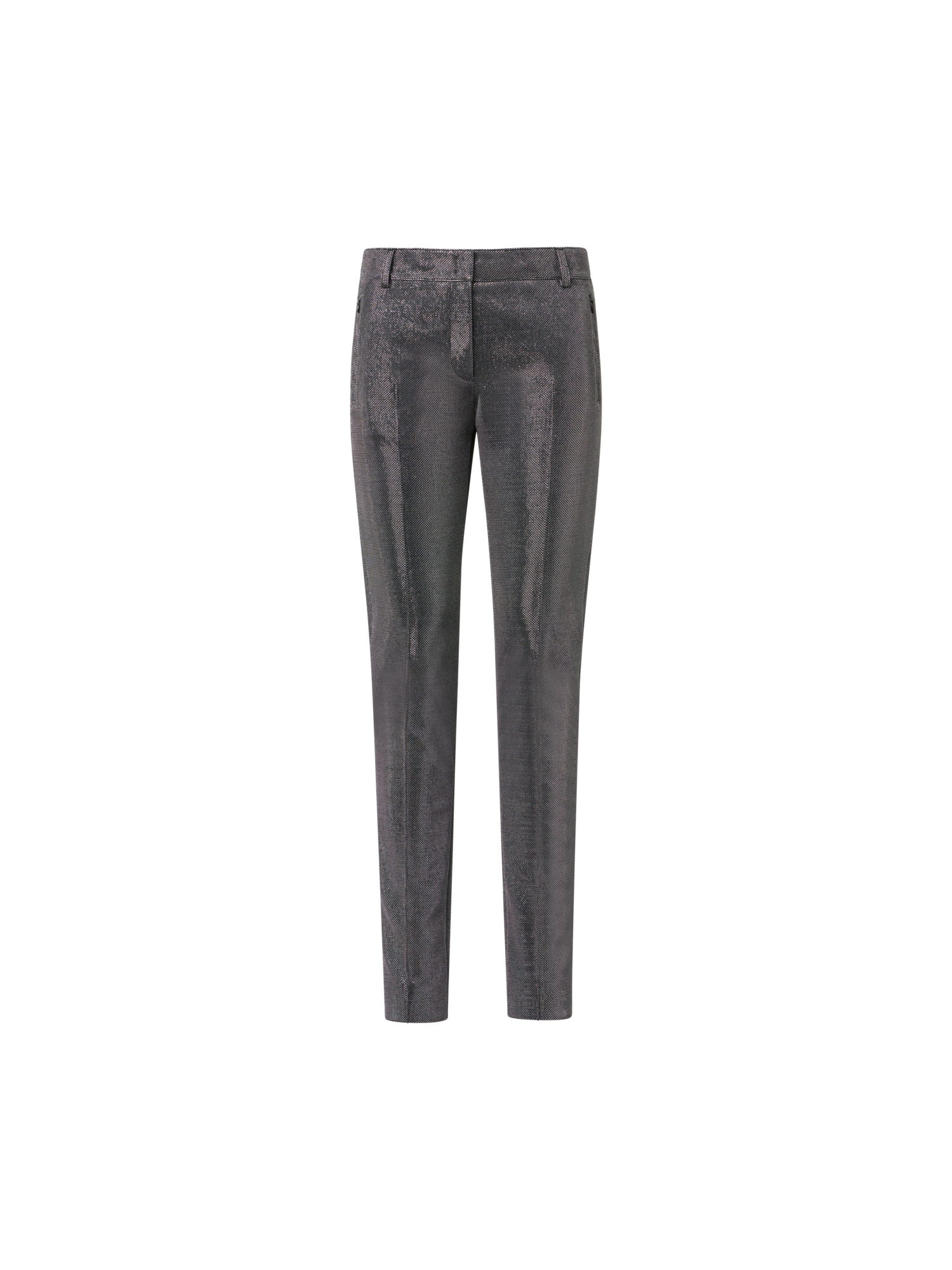 Designer Hose aus Metallic-Birdseye-Jersey - Grau