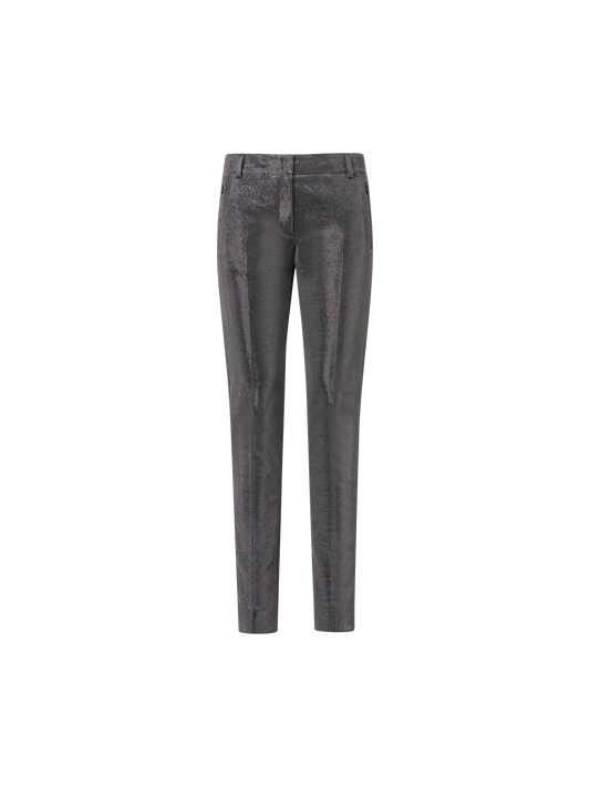 Designer Hose aus Metallic-Birdseye-Jersey - Grau