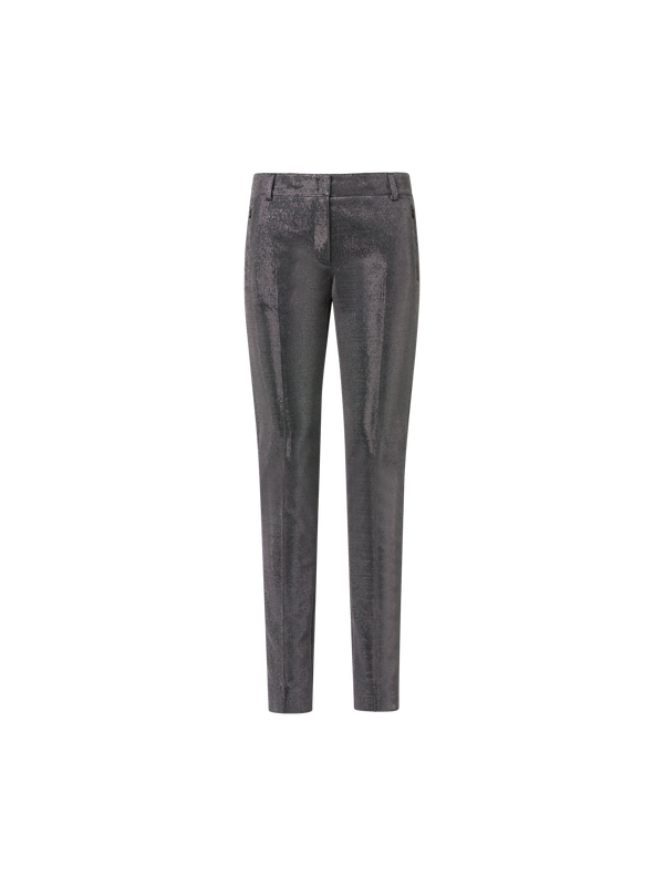 Designer Hose aus Metallic-Birdseye-Jersey - Grau