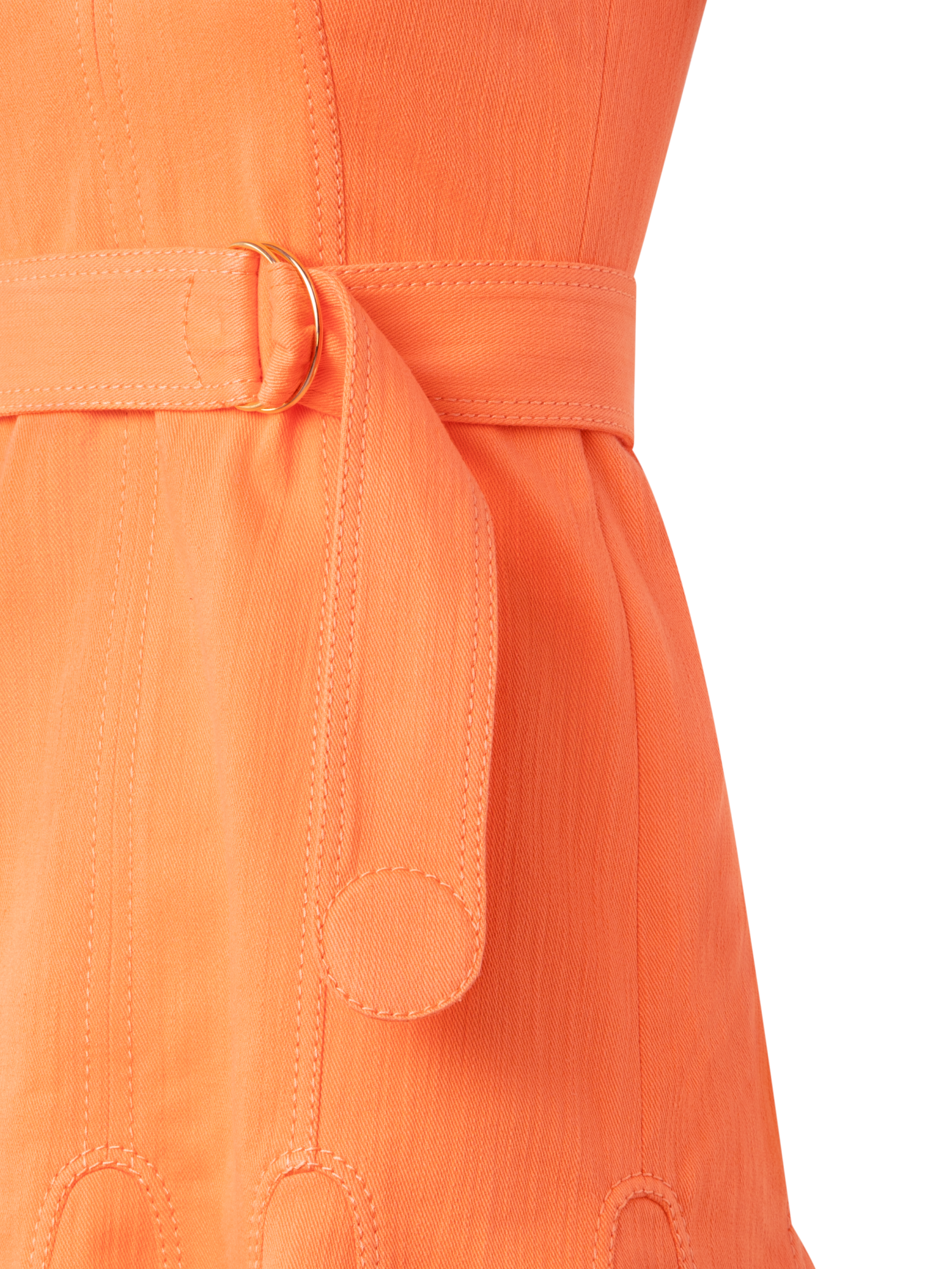 Designer Baumwoll-Denim-Kleid - Orange