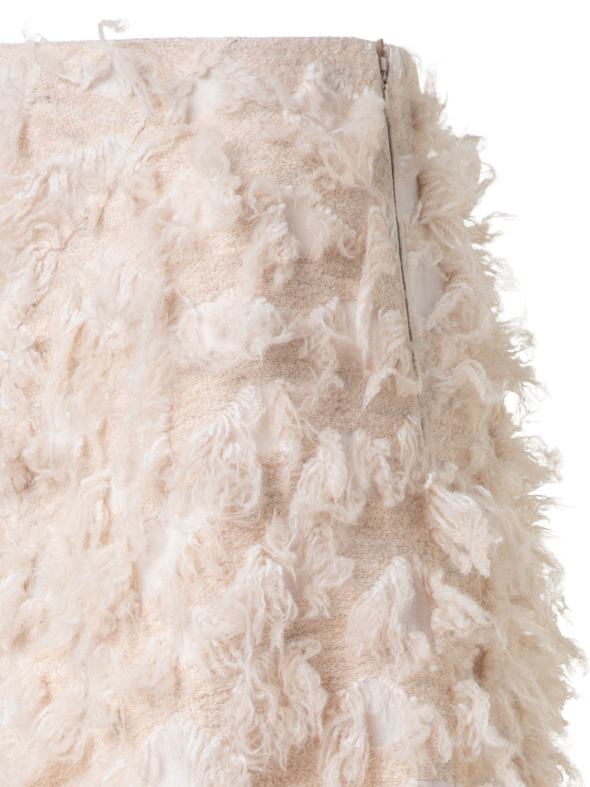 Designer A-Linien-Midirock in 3D-Jacquard - Beige