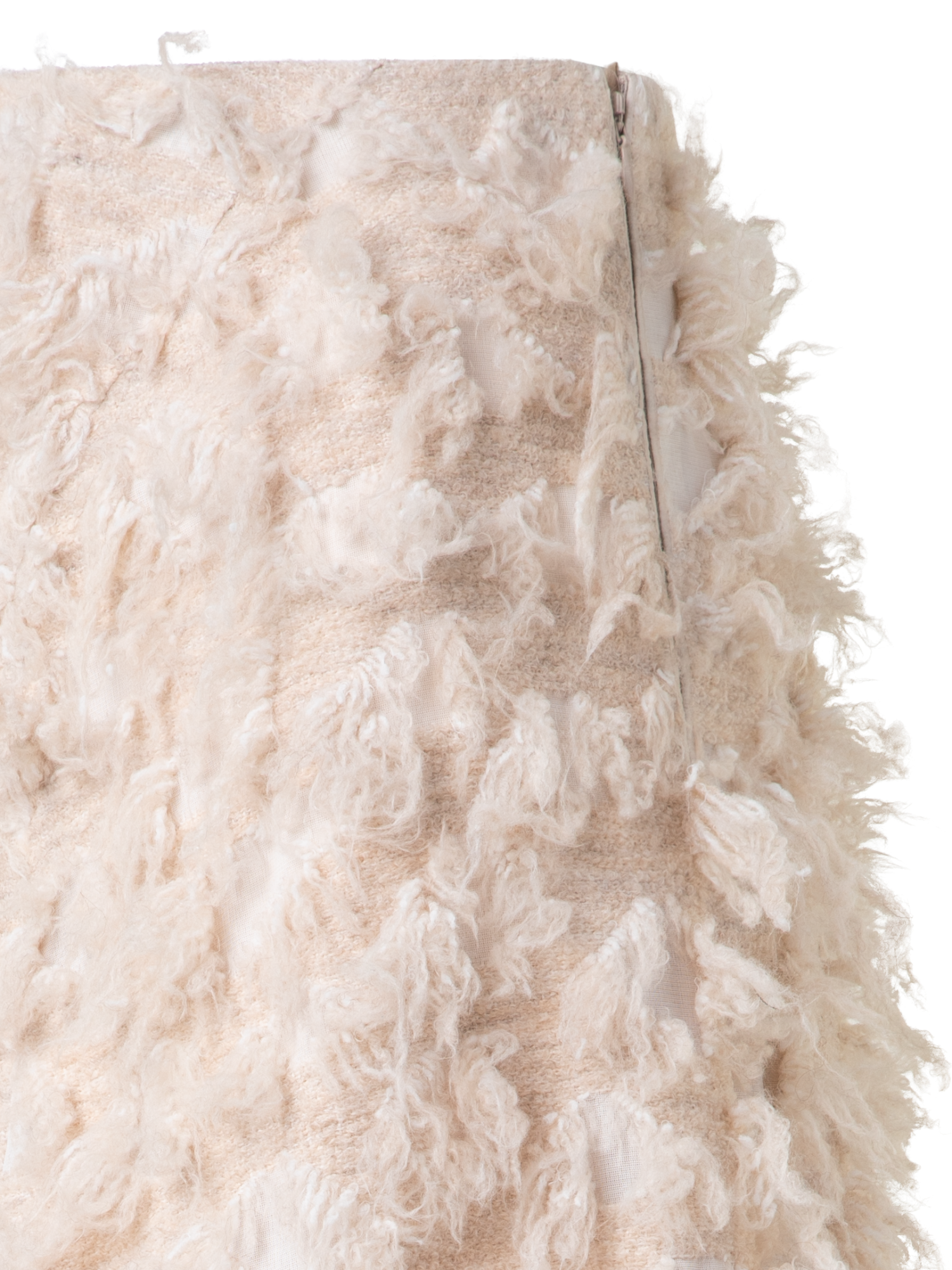 Designer A-Linien-Midirock in 3D-Jacquard - Beige