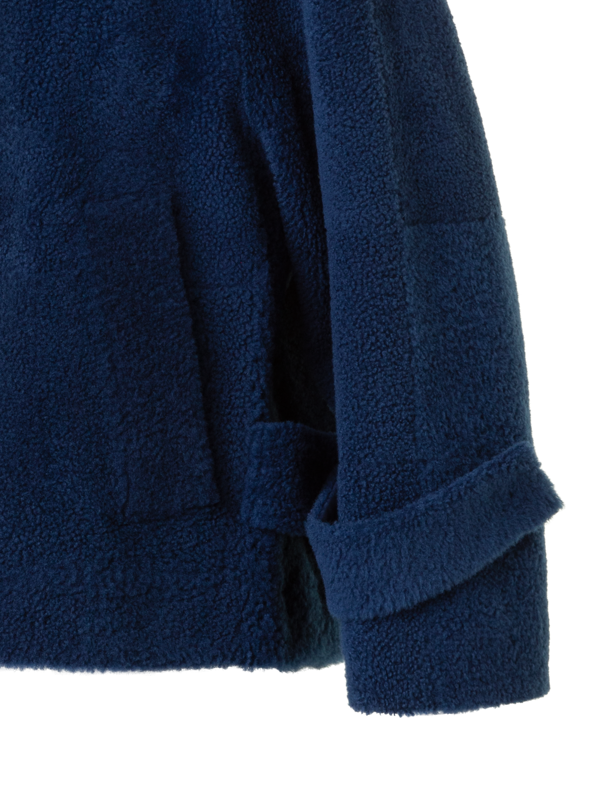 Designer Kurze A-Linien Lammfell Jacke - Dunkelblau - Blau