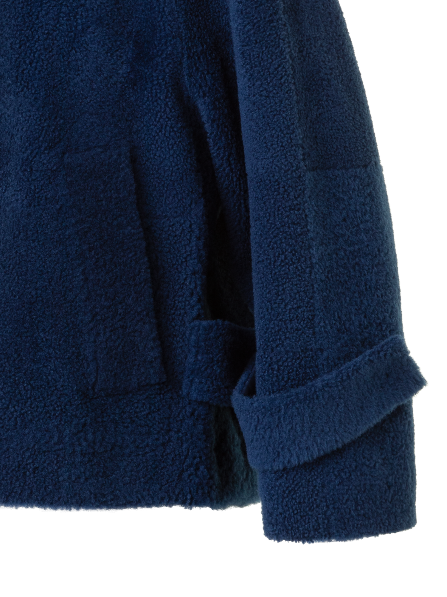 Designer Kurze A-Linien Lammfell Jacke - Dunkelblau - Blau