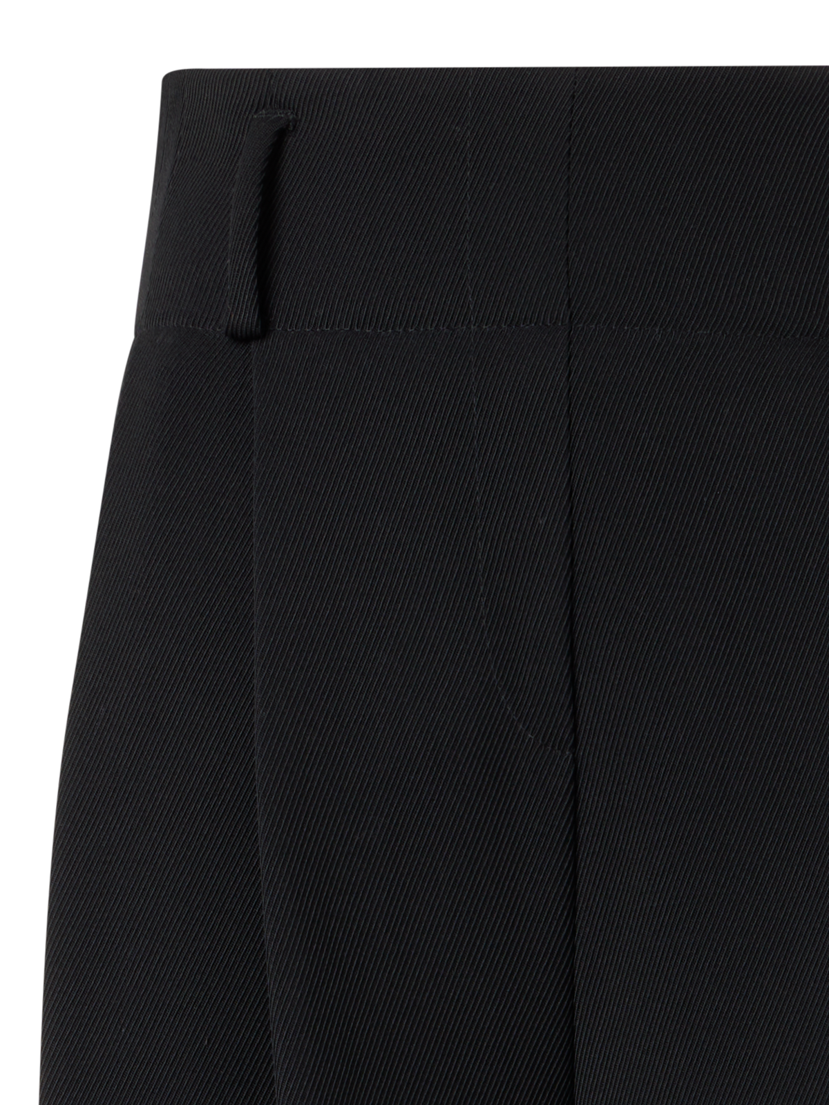 Designer Bundfaltenhose aus Woll-Tricotine mit hohem Bund - Schwarz