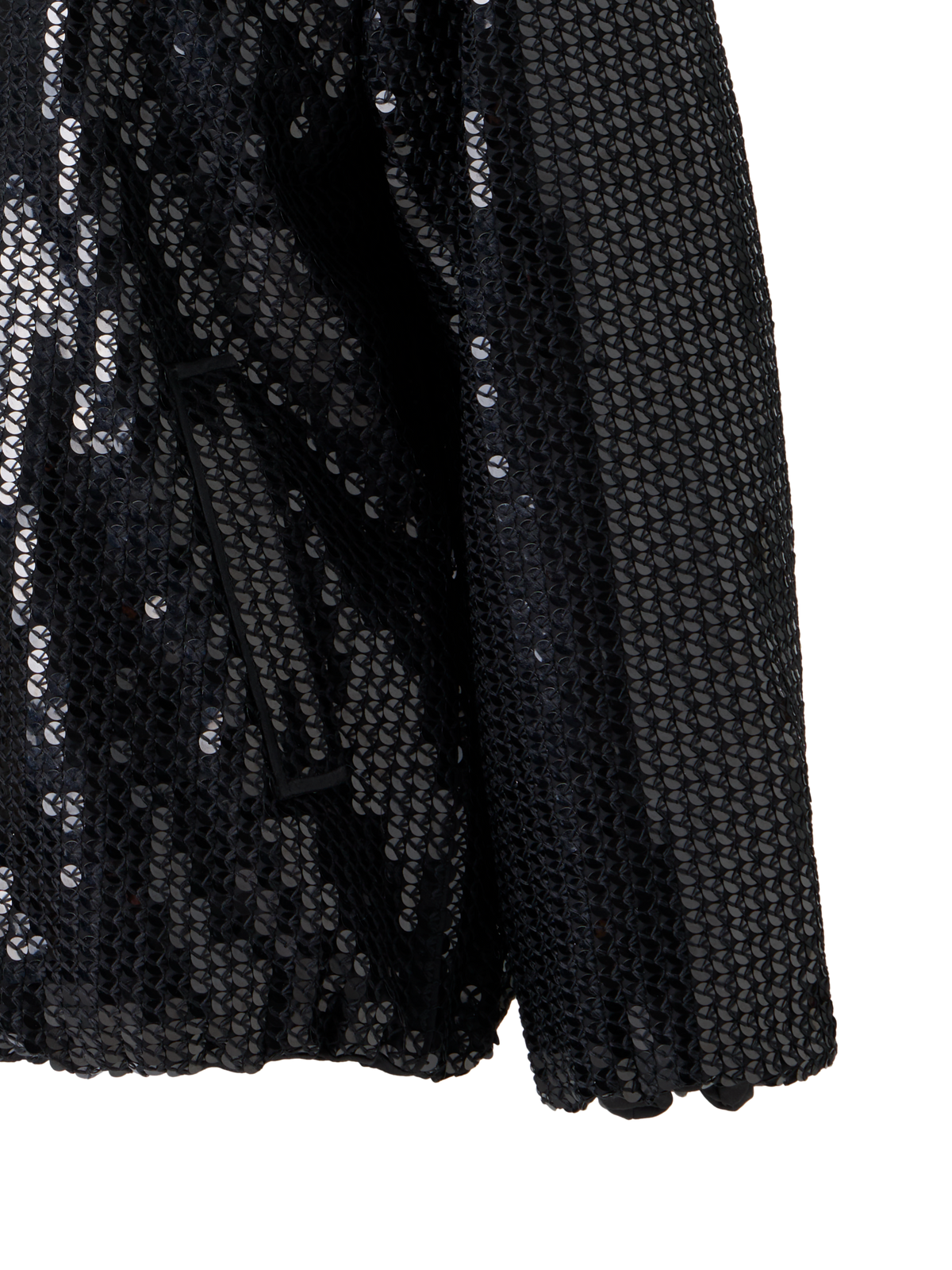 Designer Pailletten Chiffon Parka mit Kapuze - Schwarz