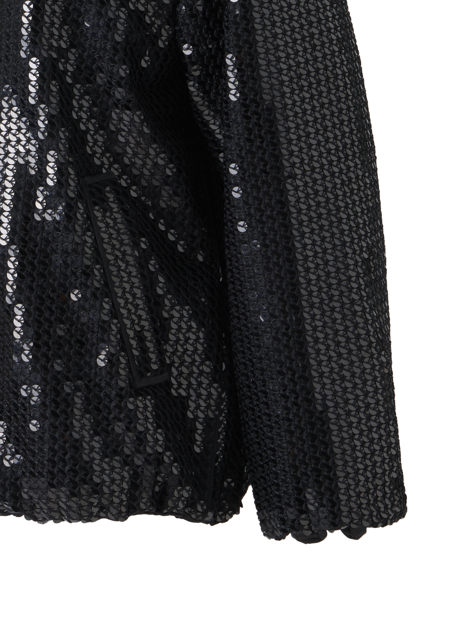 Designer Pailletten Chiffon Parka mit Kapuze - Schwarz