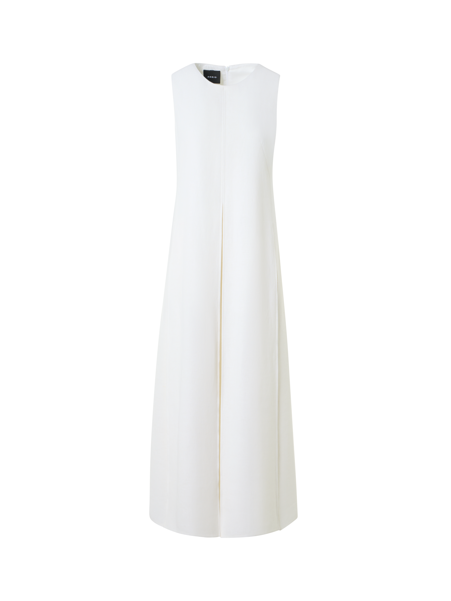 Designer Midikleid aus Leinen-Woll-Doubleface - Ecru