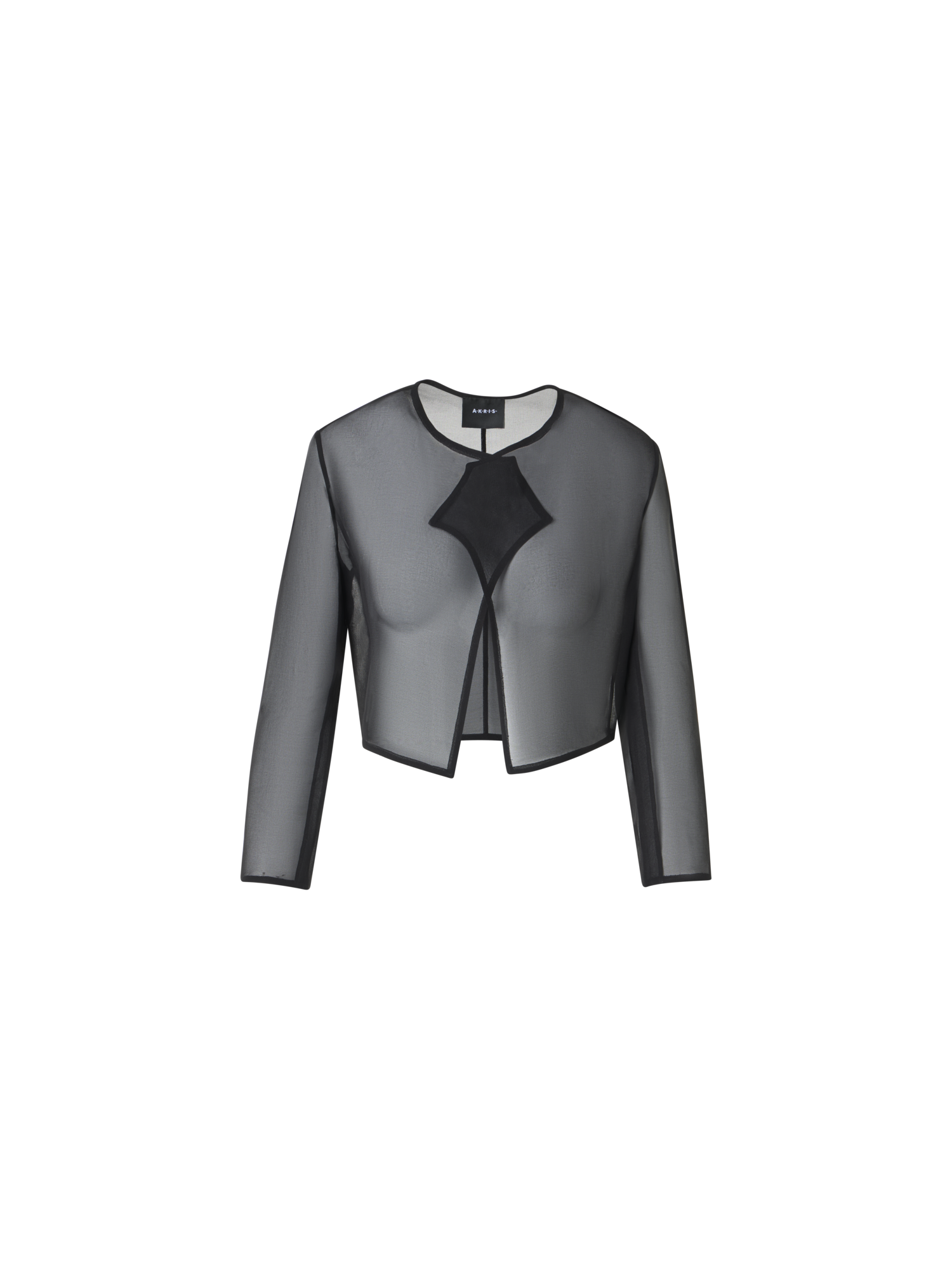 Designer Kurzer Bolero aus Seidenorganza - Schwarz