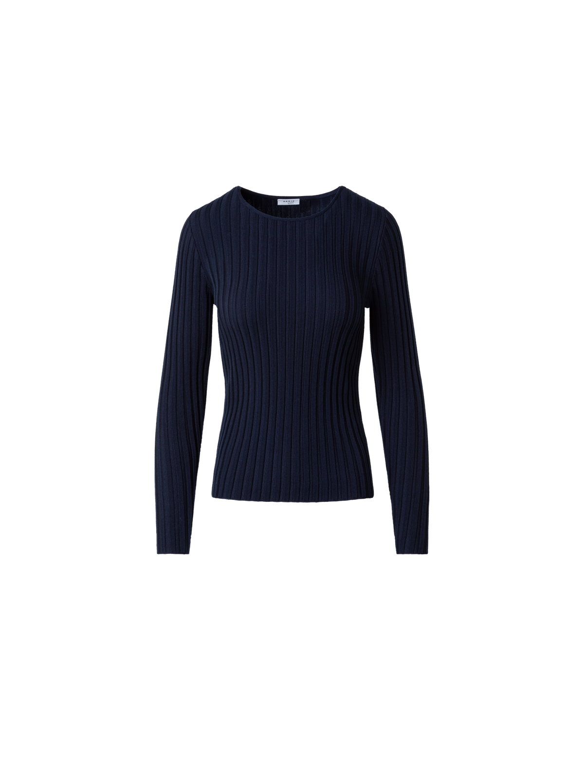 Designer Merino-Pullover mit strukturierten Streifen - Dunkelblau - Blau