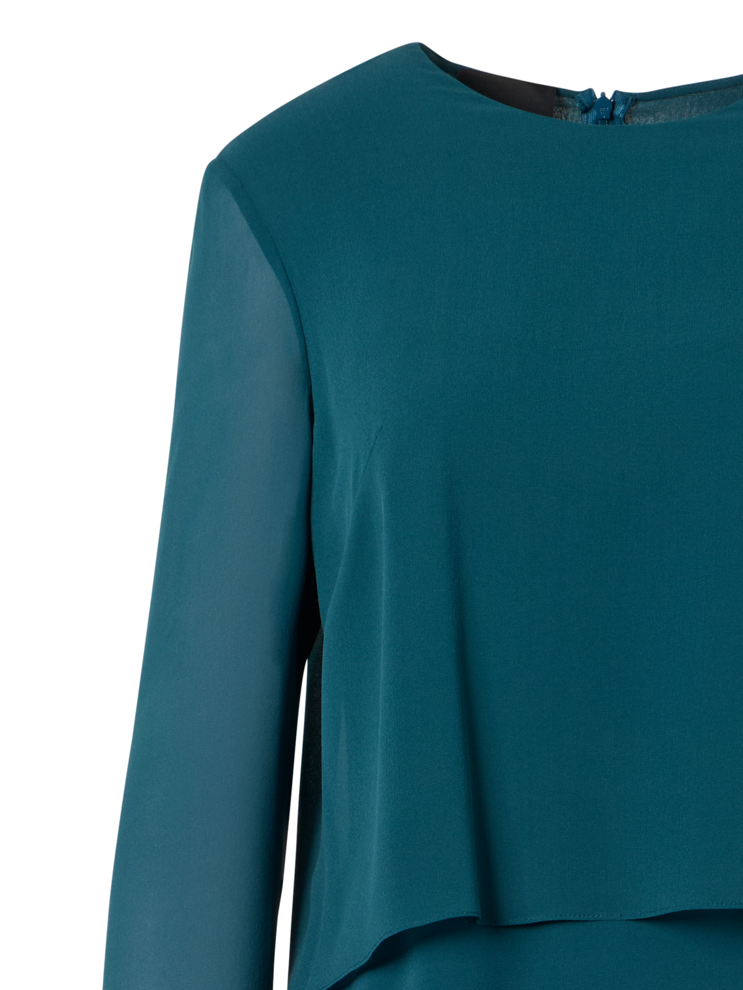 Designer Abendkleid aus Seidengeorgette - Blau