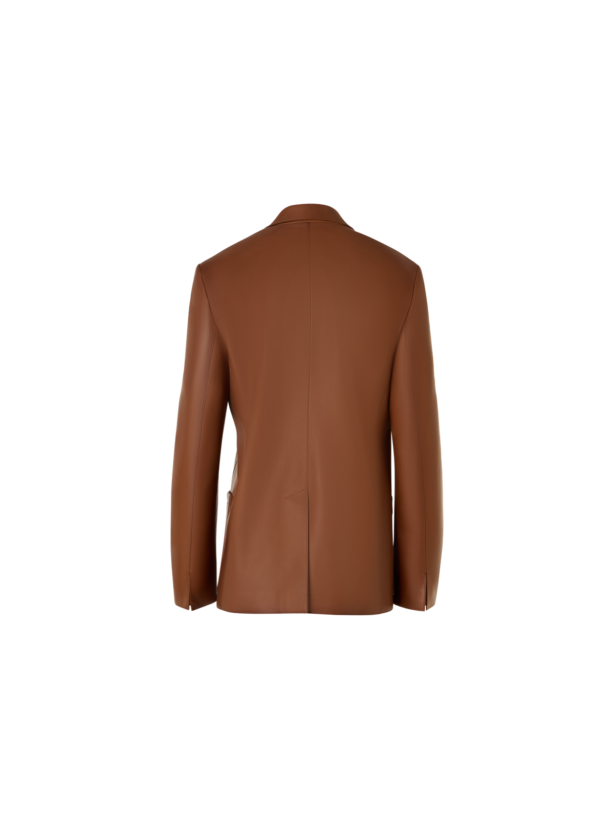 Designer Lässiger Einreiher-Blazer aus Nappaleder - Braun
