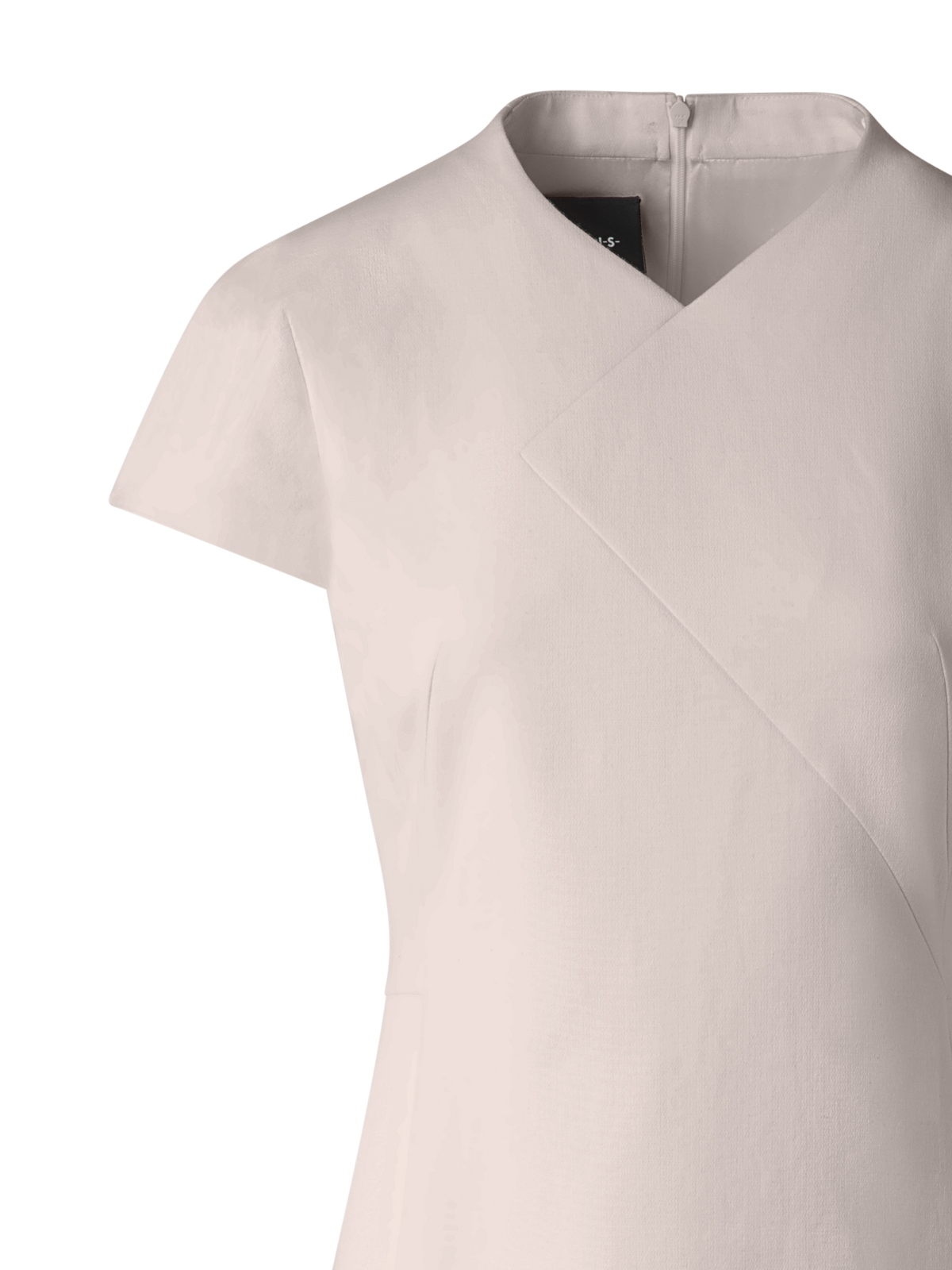 Designer Doubleface Etuikleid aus Baumwollseide - Beige