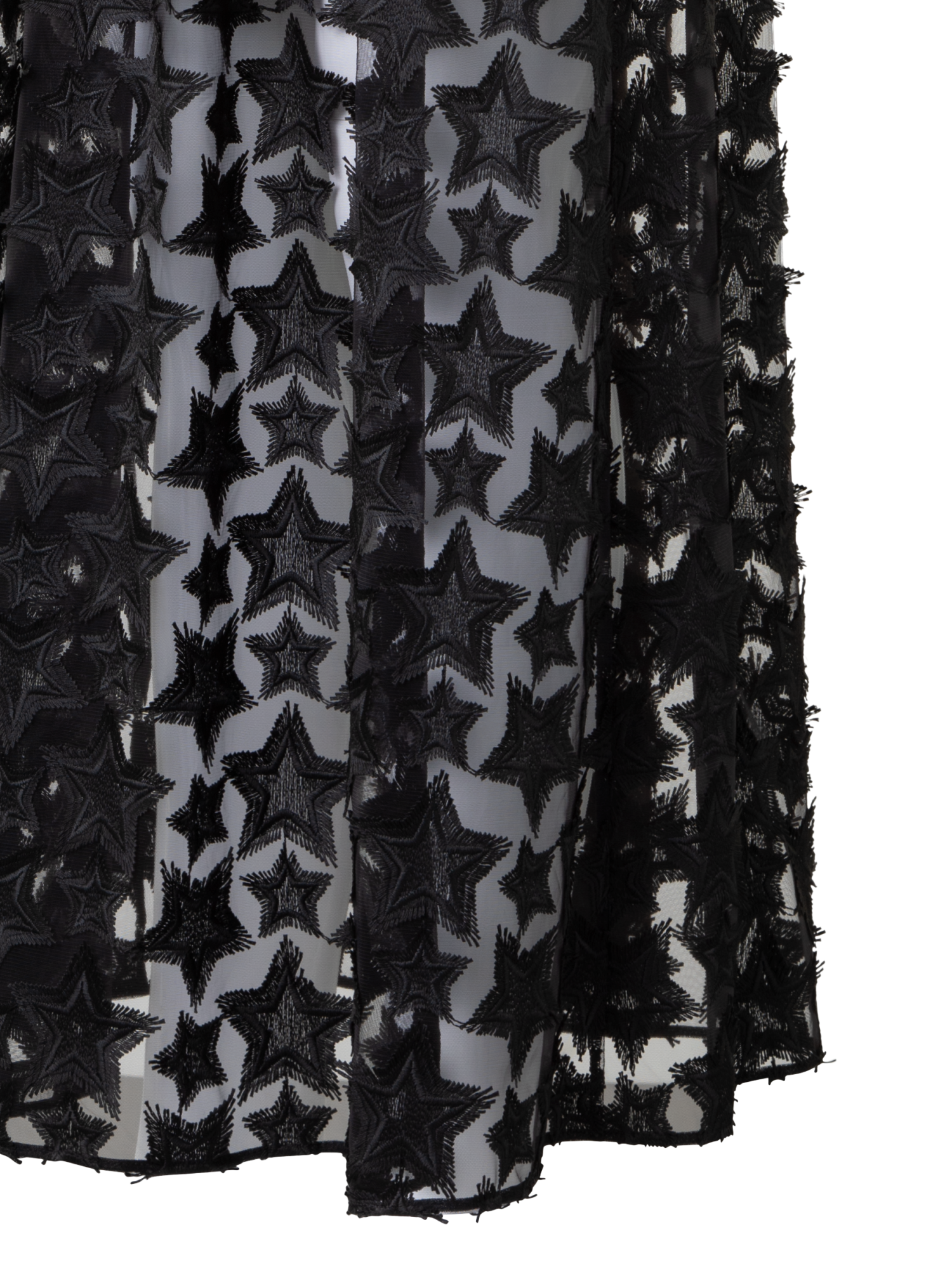 Designer Midikleid mit 3D-Stern-Stickerei - Schwarz