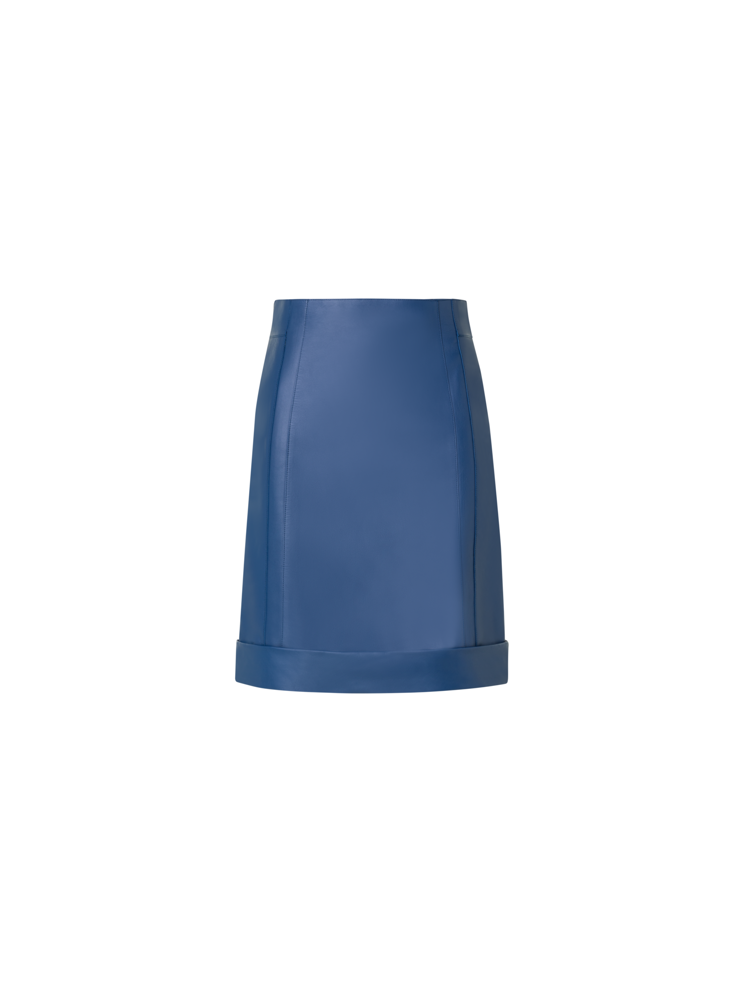 Designer Kurzer Lederrock - Blau