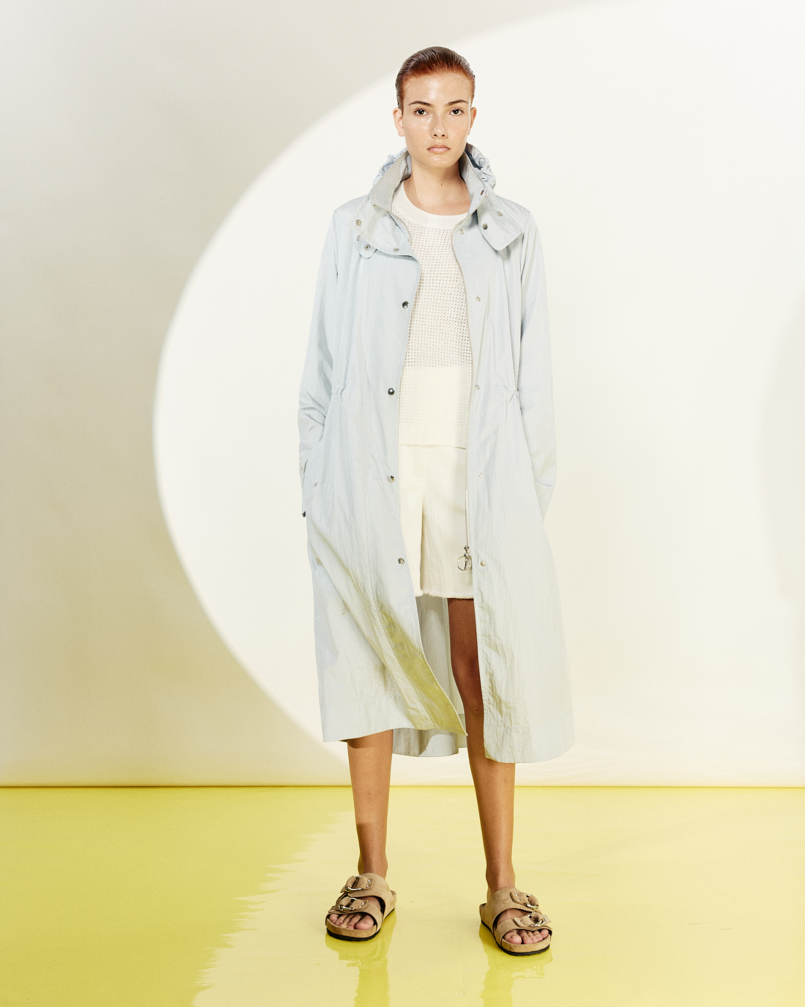 Designer Wasserabweisender leichter Midi-Parka - Blau 