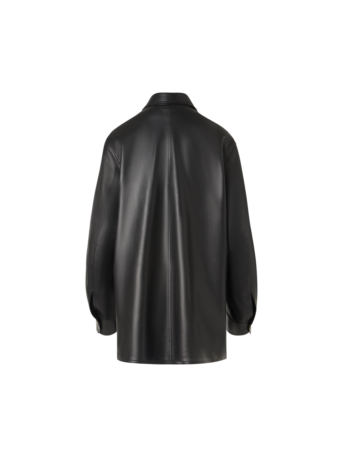 Designer Oversize-Hemd aus Nappaleder - Schwarz