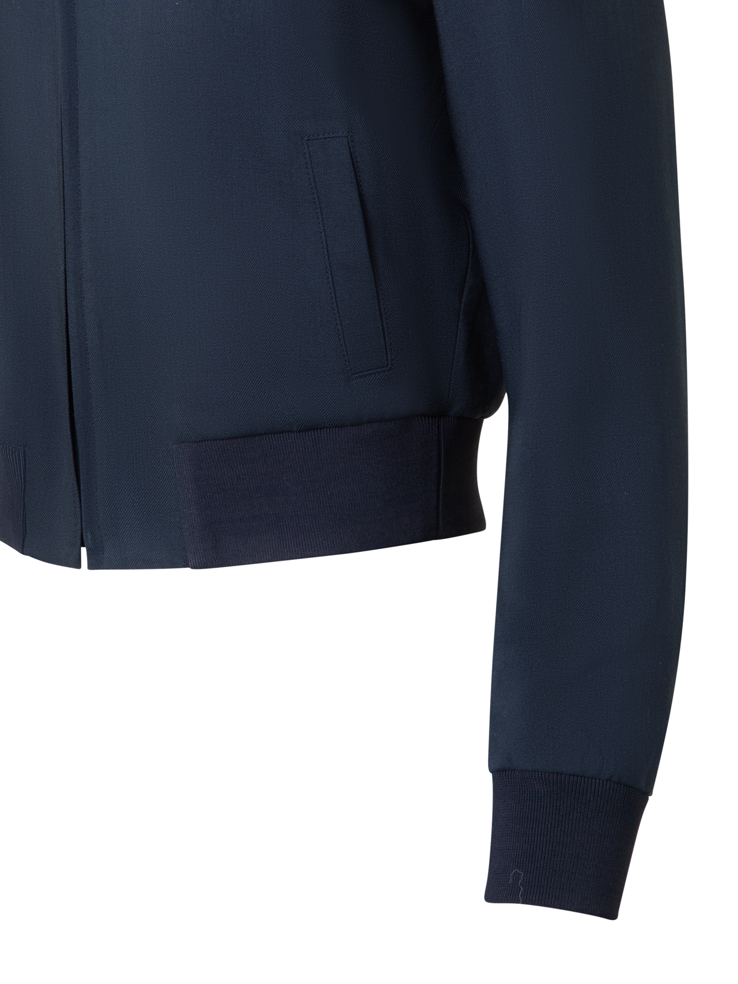 Designer Kurze Bomberjacke aus Cool Wool - Dunkelblau - Blau